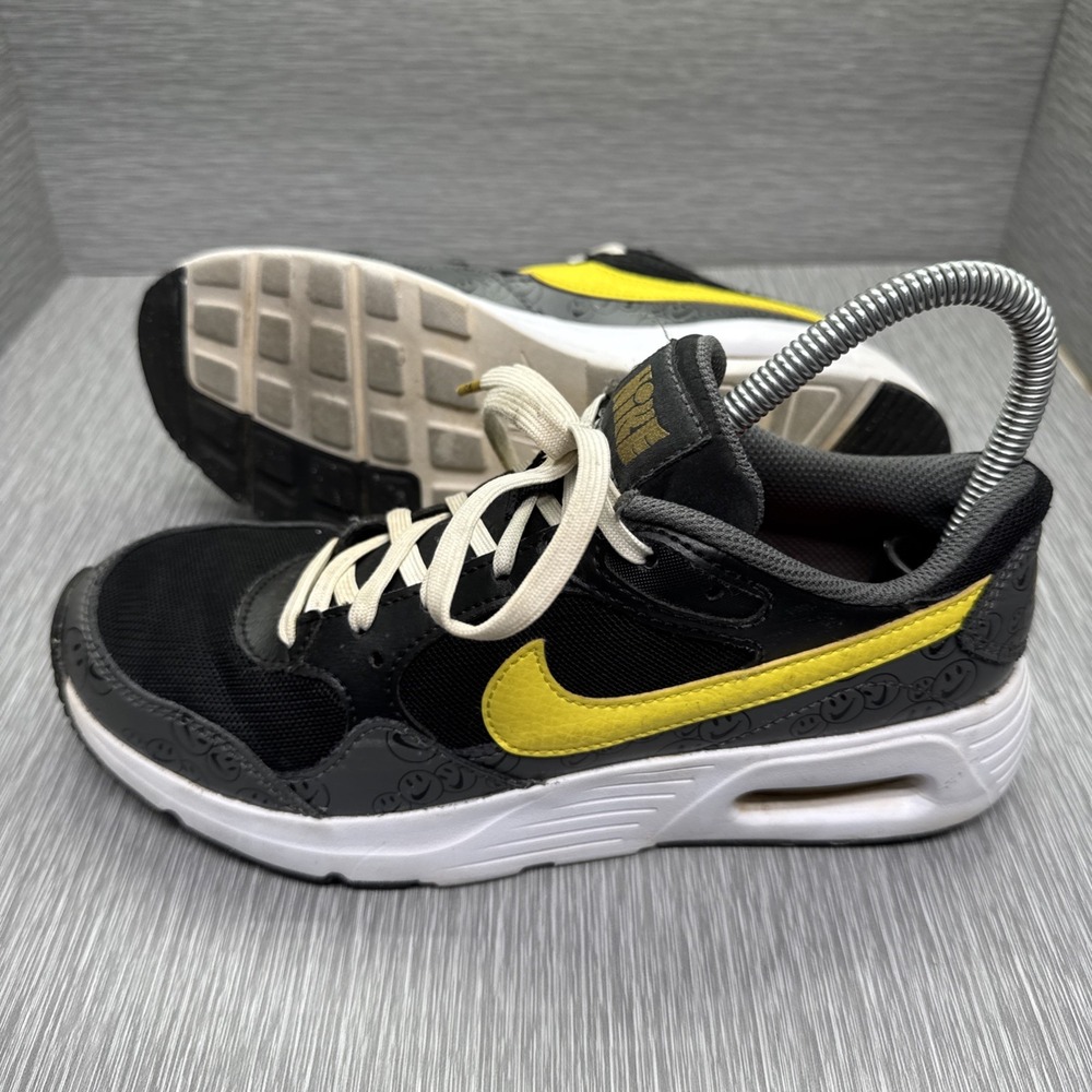 Nike‎ Air Max 1 Smiles For Miles Black Yellow Smile Face Youth Size 5Y Sneakers
